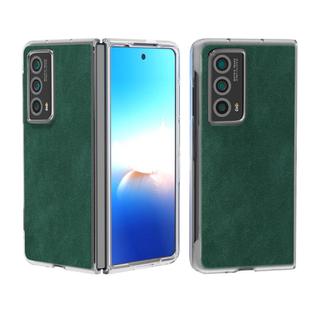 For Honor Magic Vs2 PU Leather Transparent Edge Phone Case(Green)