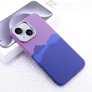 For iPhone 15 Kevlar Carbon Fiber Texture MagSafe Magnetic Phone Case(Pink)