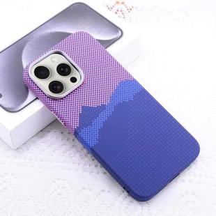 For iPhone 15 Pro Kevlar Carbon Fiber Texture MagSafe Magnetic Phone Case(Pink)