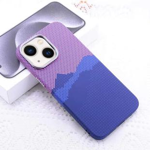 For iPhone 14 Kevlar Carbon Fiber Texture MagSafe Magnetic Phone Case(Pink)