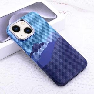 For iPhone 13 Kevlar Carbon Fiber Texture MagSafe Magnetic Phone Case(Blue)
