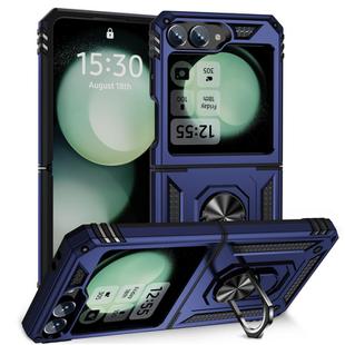 For Samsung Galaxy Z Flip6 5G Shockproof TPU + PC Phone Case with Holder(Blue)