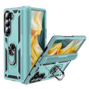 For Samsung Galaxy Z Fold6 5G Shockproof TPU + PC Phone Case with Protective Strap(Grey Green)