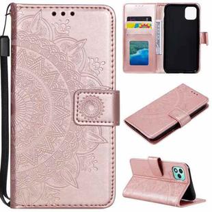 For Honor 400 Lite Totem Flower Embossed Leather Phone Case with Lanyard(Rose Gold)