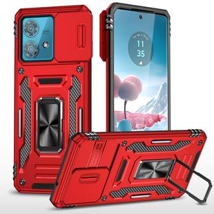 For Motorola Edge 40 Neo Armor PC + TPU Camera Shield Phone Case(Red)