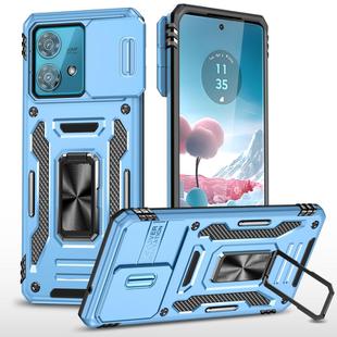 For Motorola Edge 40 Neo Armor PC + TPU Camera Shield Phone Case(Light Blue)