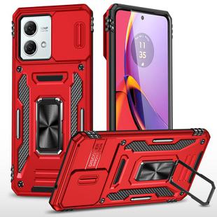 For Motorola Moto G84 Armor PC + TPU Camera Shield Phone Case(Red)