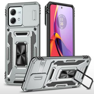 For Motorola Moto G84 Armor PC + TPU Camera Shield Phone Case(Grey)