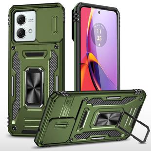 For Motorola Moto G84 Armor PC + TPU Camera Shield Phone Case(Olive Green)