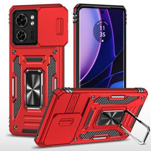 For Motorola Edge 40 Armor PC + TPU Camera Shield Phone Case(Red)