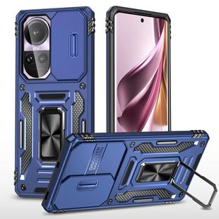 For OPPO Reno10 Global Armor PC + TPU Camera Shield Phone Case(Navy Blue)