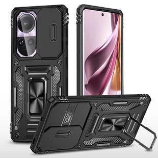 For OPPO Reno10 Global Armor PC + TPU Camera Shield Phone Case(Black)