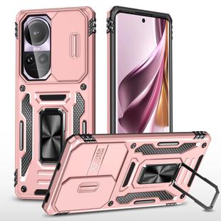 For OPPO Reno10 Global Armor PC + TPU Camera Shield Phone Case(Rose Gold)