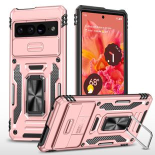 For Google Pixel 9 Pro XL 6.8 Armor PC + TPU Camera Shield Phone Case(Rose Gold)