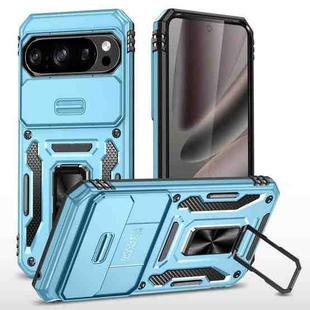 For Google Pixel 10 / 10 Pro Armor PC + TPU Camera Shield Phone Case(Light Blue)