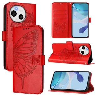 For Sharp Aquos Sense9 Plus Embossed Butterfly Leather Phone Case(Red)