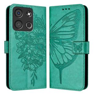 For Itel A05s Embossed Butterfly Leather Phone Case(Green)