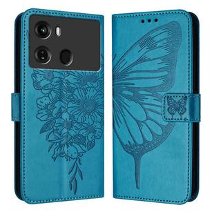 For Itel P40 Embossed Butterfly Leather Phone Case(Blue)