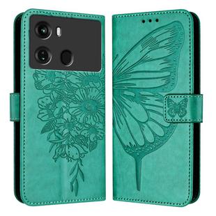 For Itel P40 Embossed Butterfly Leather Phone Case(Green)