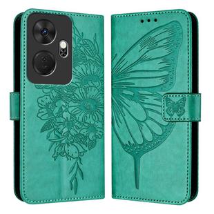 For Itel P55+ Embossed Butterfly Leather Phone Case(Green)