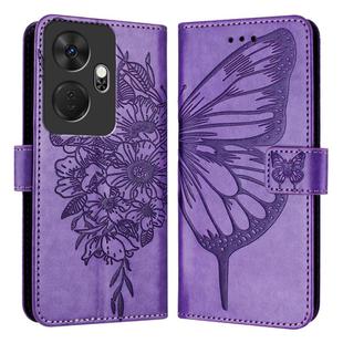 For Itel P55+ Embossed Butterfly Leather Phone Case(Light Purple)