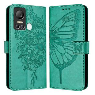 For Itel S18 / Vision 5 Embossed Butterfly Leather Phone Case(Green)