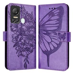 For Itel S18 / Vision 5 Embossed Butterfly Leather Phone Case(Light Purple)