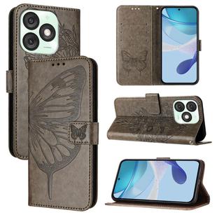 For itel A50 Embossed Butterfly Leather Phone Case(Grey)