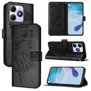 For itel A90 4G Embossed Butterfly Leather Phone Case(Black)