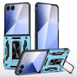 For Samsung Galaxy Z Flip7 5G Armor PC + TPU Camera Shield Phone Case(Light Blue)