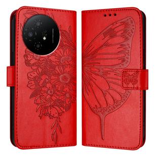 For TCL 50 XL 5G Embossed Butterfly Leather Phone Case(Red)