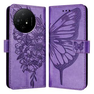 For TCL 50 XL 5G Embossed Butterfly Leather Phone Case(Light Purple)