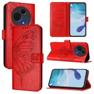 For TCL 60 NxtPaper Embossed Butterfly Leather Phone Case(Red)
