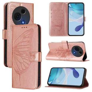 For TCL 60 NxtPaper Embossed Butterfly Leather Phone Case(Rose Gold)