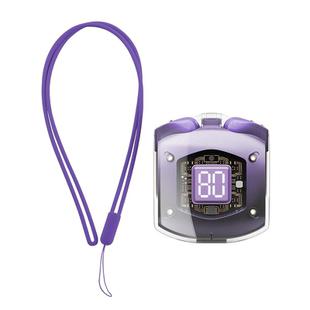 ROCK RAU0766 Bubble Transparent TWS Wireless Bluetooth Earphone with Lanyard(Purple)