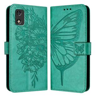 For Tecno Pop 5c / Itel A23 Pro/A17 Embossed Butterfly Leather Phone Case(Green)