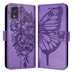 For Tecno Pop 5c / Itel A23 Pro/A17 Embossed Butterfly Leather Phone Case(Light Purple)