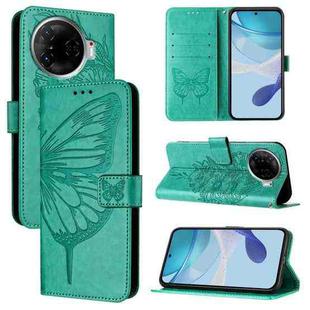 For Tecno Camon 30 Pro Embossed Butterfly Leather Phone Case(Green)