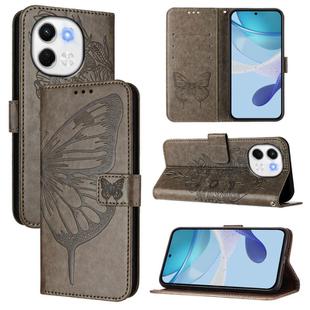 For Tecno Spark 30 5G / Pova 6 Neo 5G Embossed Butterfly Leather Phone Case(Grey)