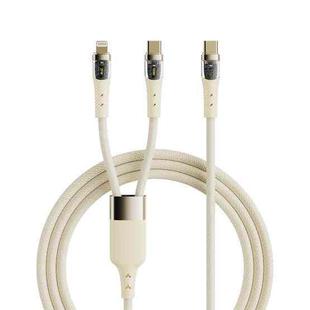 ROCK G20 2 in 1 5A USB-C/Type-C to USB-C/Type-C+8 Pin Transparent Fast Charging Data Cable, Length: 1.5m(Beige)