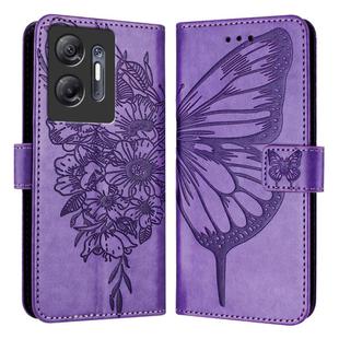 For Infinix Hot 30 5G Embossed Butterfly Leather Phone Case(Light Purple)