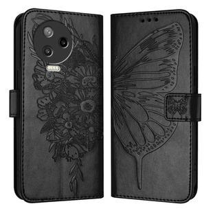 For Infinix Note 12 Pro 4G / Note 12 2023 Embossed Butterfly Leather Phone Case(Black)