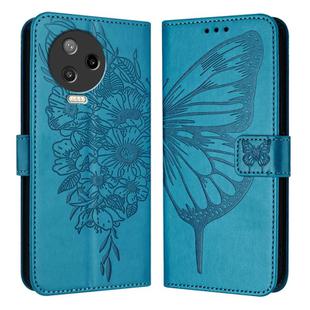 For Infinix Note 12 Pro 4G / Note 12 2023 Embossed Butterfly Leather Phone Case(Blue)