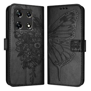 For Infinix Note 30 Pro / Note 30 5G Embossed Butterfly Leather Phone Case(Black)