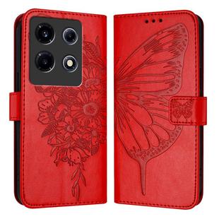 For Infinix Note 30 VIP Embossed Butterfly Leather Phone Case(Red)