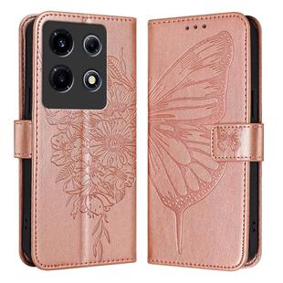For Infinix Note 30 VIP Embossed Butterfly Leather Phone Case(Rose Gold)