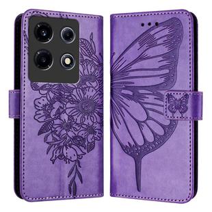 For Infinix Note 30 VIP Embossed Butterfly Leather Phone Case(Light Purple)