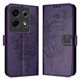 For Infinix Note 30 VIP Embossed Butterfly Leather Phone Case(Dark Purple)