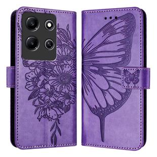 For Infinix Note 30i Embossed Butterfly Leather Phone Case(Light Purple)