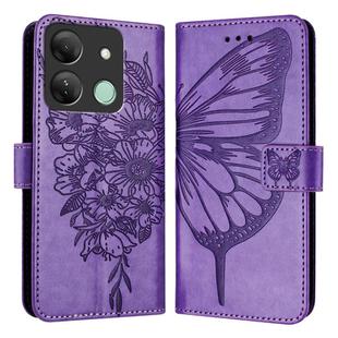 For Infinix Smart 7 India / 7 HD / 7 Plus Embossed Butterfly Leather Phone Case(Light Purple)